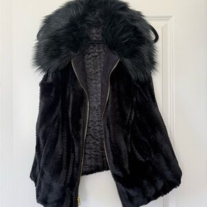 Luxurious Black Faux Fur Teddy Jacket